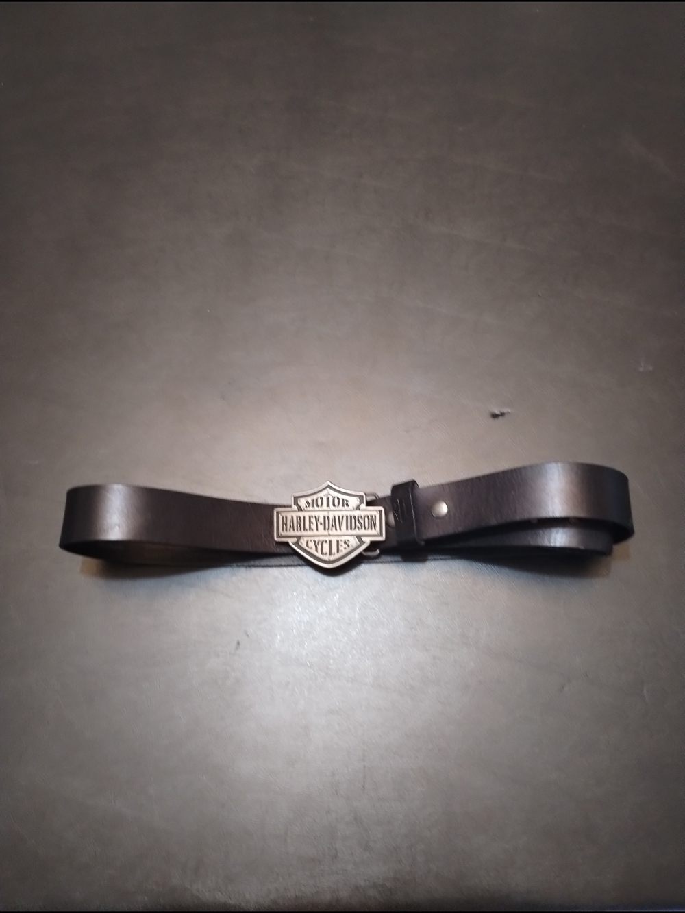 Harley-Davidson Black Leather Belt with Bar & Shield Buckle Sz 40
